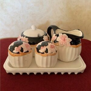 Collectible Ceramic Flower Pattern Tea Sets